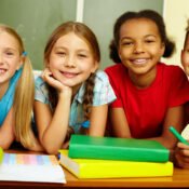 Smiling children in one of the states providing above average education.